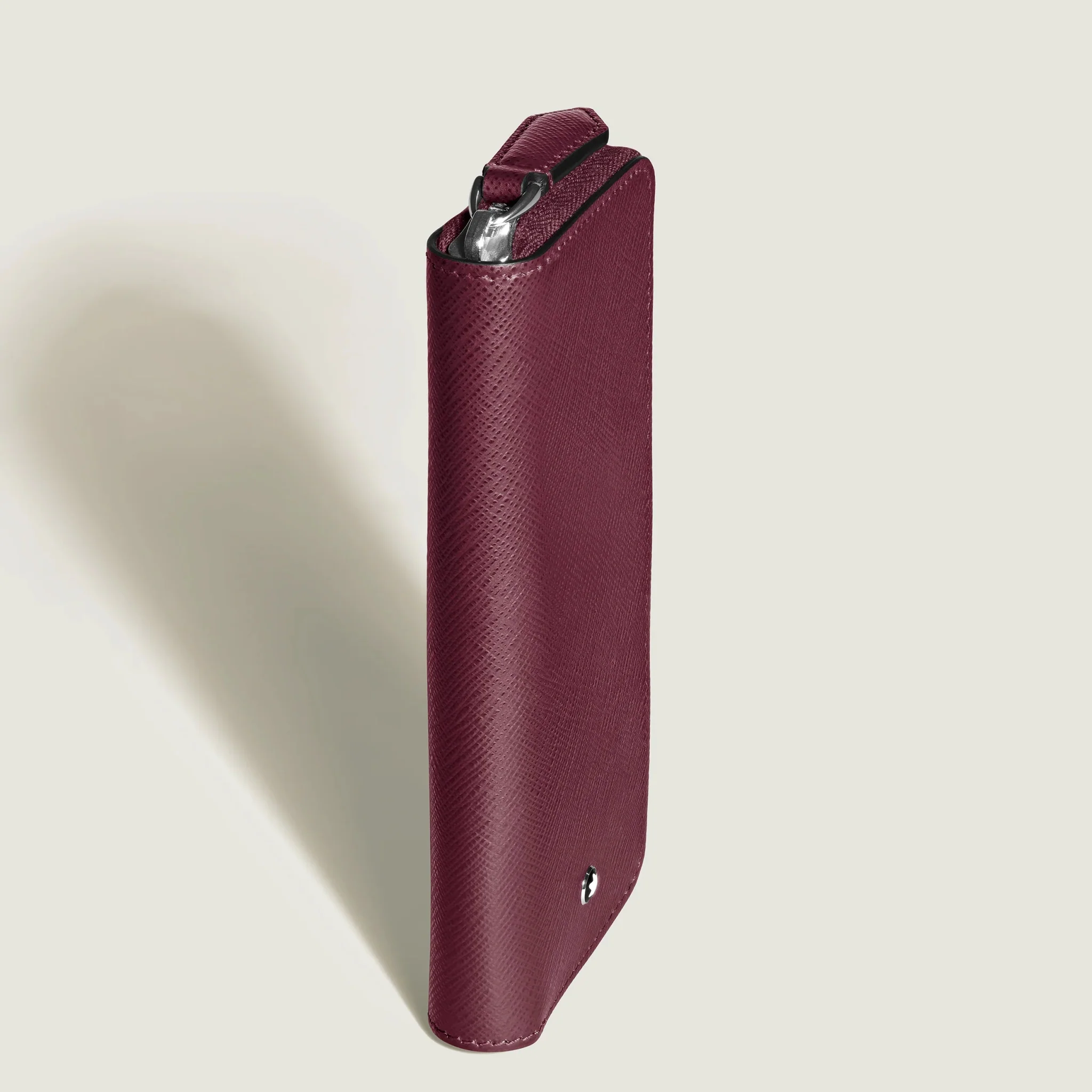 Montblanc Sartorial pen pouch 2 pens cassis leather with zipper - Image 3